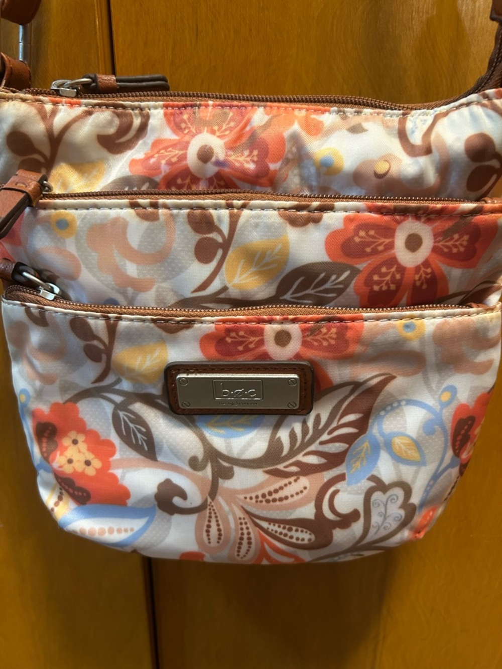 b.o.c. Floral Crossbody Bag in Cream, Coral and Brown